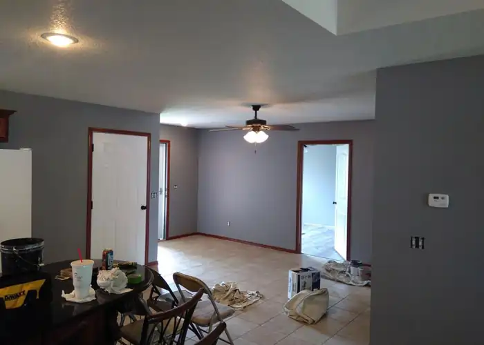interior painting of gray kitchen in joplin, mo
